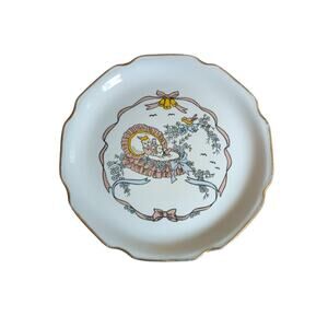 Sabin Vintage 22kt Gold Rimmed Baby Collector Ceramic Plate